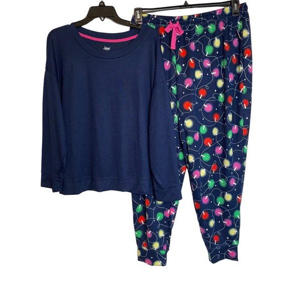 JENNI Long Sleeve Mix It Holiday Pajama Set XXL (8181) - Picture 2 of 10